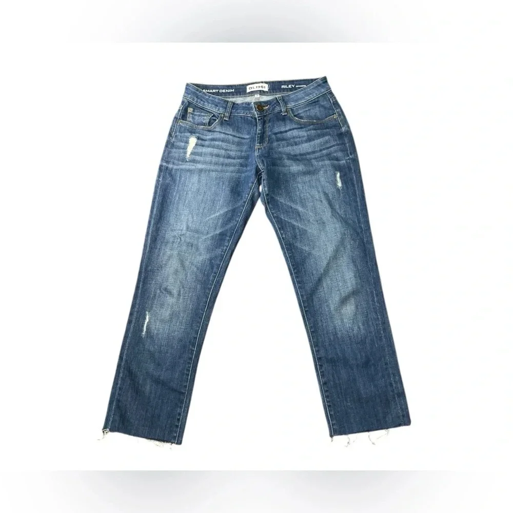 DL1961 Women's Blue  Smart Denim Riley Boyfriend Relaxed Jeans 25